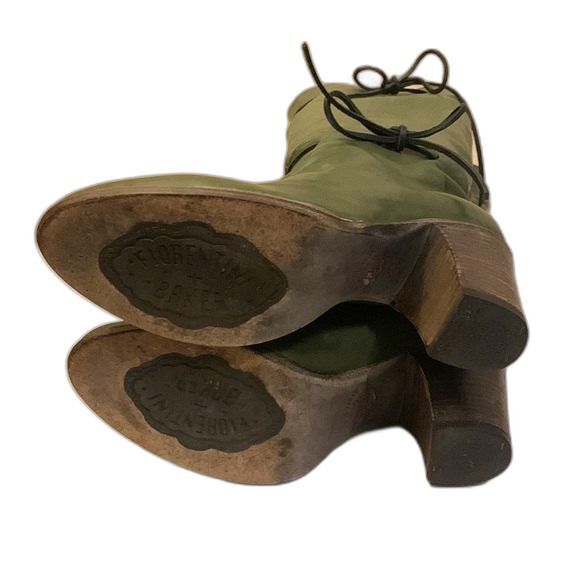 Fiorentini +Baker Women's Green Almond Toe Leather Tall High Heeled Boots Sz 6.5 - Picture 6 of 15